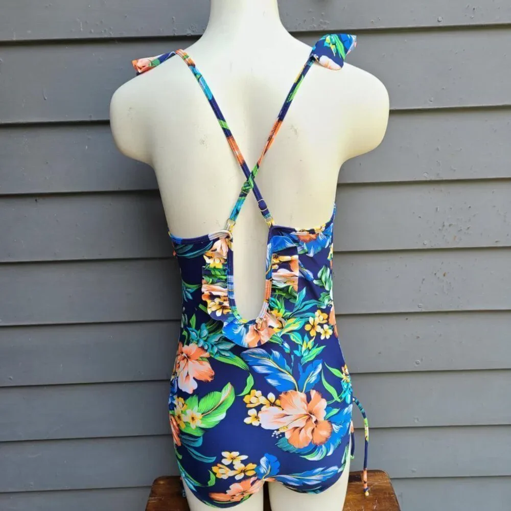 Kalawalk Girls Floral Pattern Swim One Piece size 14